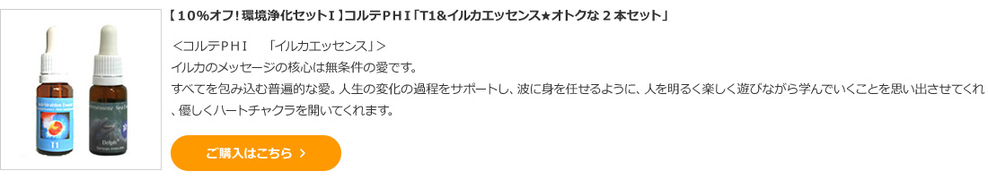 【10%オフ!環境浄化セットⅠ】コルテPHI「T1&イルカエッセンス★オトクな2本セット」